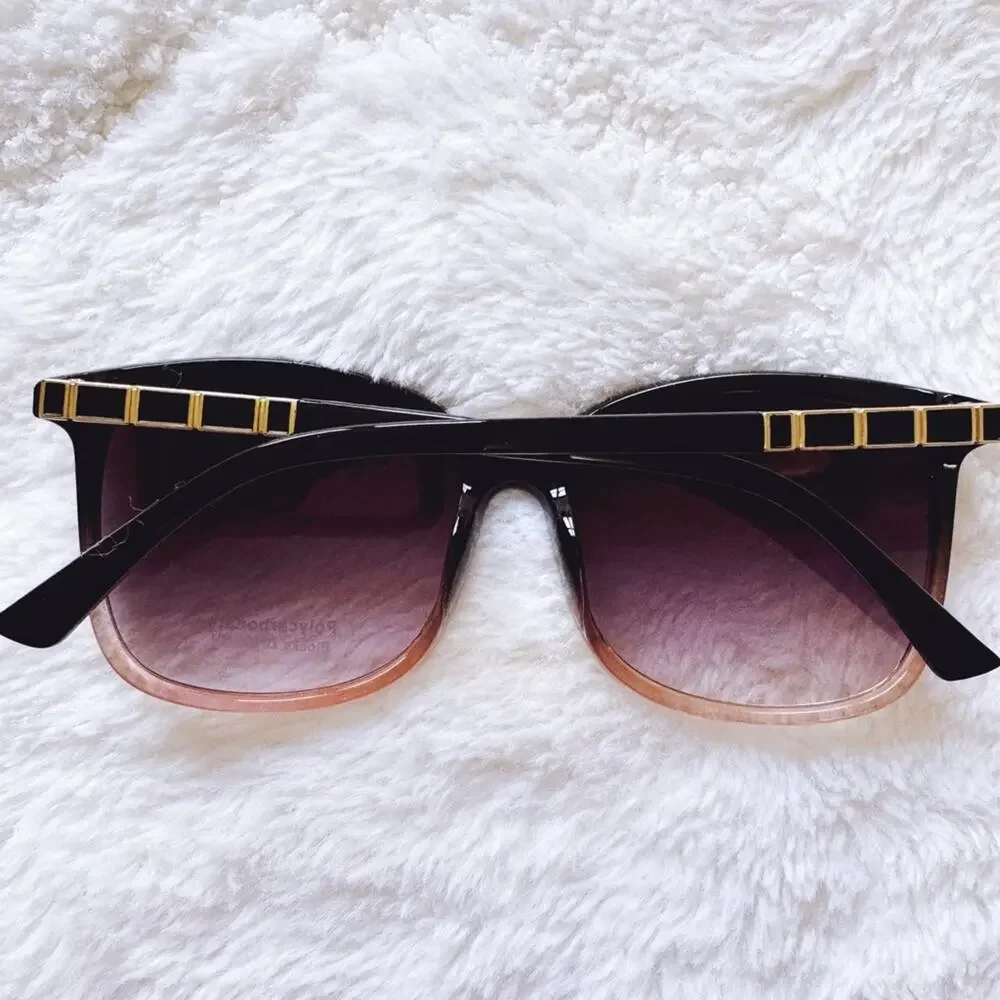 Joanne Clear w/ Purple Tint Square Sunglasses